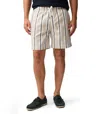 Rodd & Gunn Wingfield Textured Stripe Pull On Shorts In Neutral