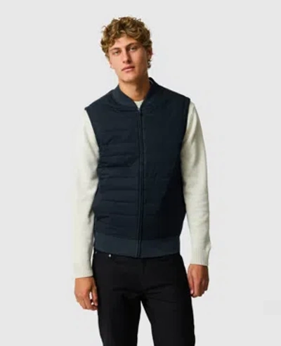 Rodd & Gunn Woodside Cotton Quilted Panel Zip Vest In Blue