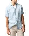 Rodd & Gunn Belleknowes Regular Fit Short Sleeve Linen Shirt In Mist