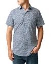 Rodd & Gunn Bentham Printed Short Sleeve Button Front Shirt In Cornflower