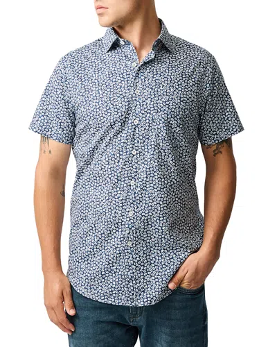 Rodd & Gunn Bentham Printed Short Sleeve Button Front Shirt In Cornflower