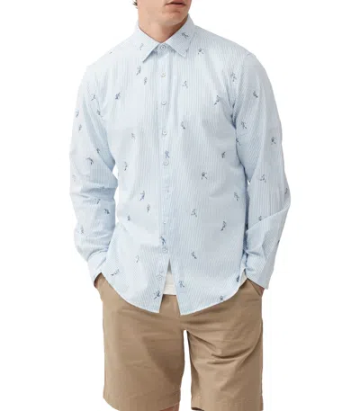 Rodd & Gunn X Gilbert Churchill Park Cotton Twill Original Fit Button Down Shirt In Powder