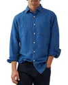 Rodd & Gunn Clifton Slim Fit Button Front Shirt In Mid Blue