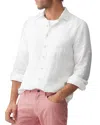 Rodd & Gunn Palm Beach Linen Short Sleeve Shirt In Snow In Coconut