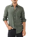 Rodd & Gunn Seaford Linen Button-up Shirt In Forest