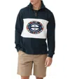Rodd & Gunn X Gilbert Donnybrook Cotton Classic Fit Quarter Zip Sweatshirt In Blue
