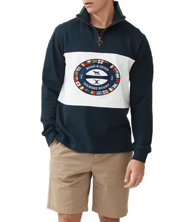 Rodd & Gunn X Gilbert Donnybrook Cotton Classic Fit Quarter Zip Sweatshirt In Midnight