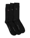 Rodd & Gunn Dry Plains 3-pack Cotton Blend Crew Socks In Onyx