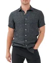 Rodd & Gunn Ellerslie Linen Textured Classic Fit Button-up Shirt In Black Pear