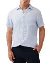 Rodd & Gunn Ellerslie Short Sleeve Linen Button-up Shirt In Iris