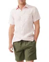 Rodd & Gunn Palm Beach Sports Fit Short Sleeve Linen Button-up Shirt In Rosewater