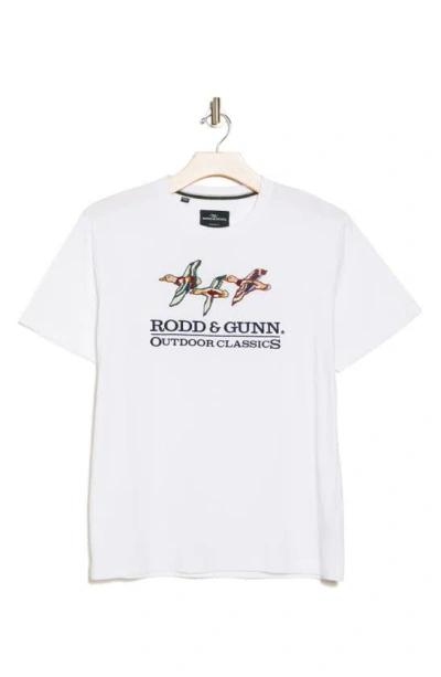 Rodd & Gunn Embroidered Mallard Logo T-shirt In Snow