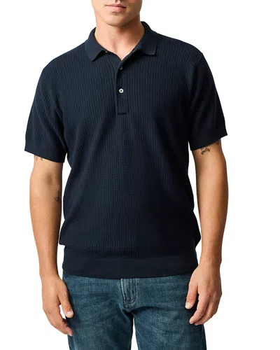 Rodd & Gunn Forbes Textured Polo Shirt In Eclipse