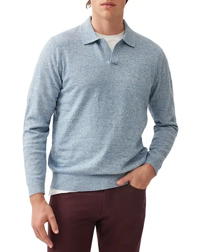 Rodd & Gunn Fortrose Regular Fit Long Sleeve Polo In Ocean