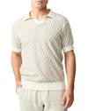 Rodd & Gunn Galdfield Regular Fit Textured Knit Polo Shirt In Cream
