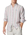 Rodd & Gunn Gimmerburn Stripe Linen Button-up Shirt In Snow
