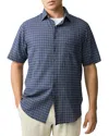 Rodd & Gunn Gowenbridge Short Sleeve Textured Cotton Button-up Shirt In Navy