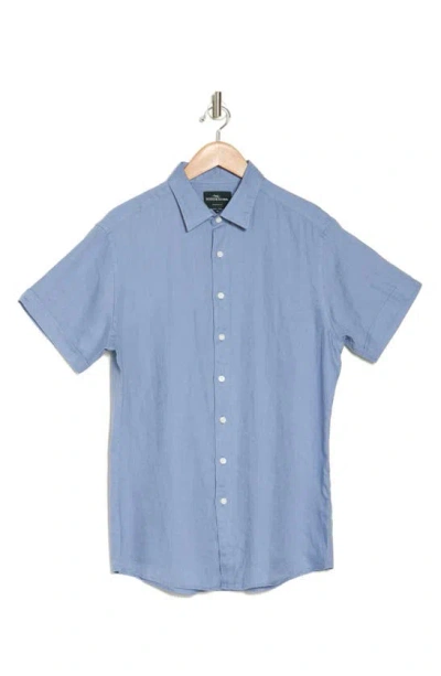 Rodd & Gunn Grey Lynn Linen Short Sleeve Button-up Shirt In Airforce