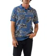 Rodd & Gunn Hindley Creek Palm Tree Jacquard Polo Sweater In Blue