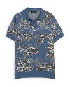 Rodd & Gunn Hindley Creek Palm Tree Jacquard Polo Sweater In Lake