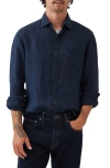 Rodd & Gunn Kingswell Sports Fit Solid Linen Button-up Shirt In Raw Indigo