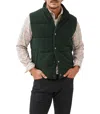 Rodd & Gunn Lake Ferry Quilted Cotton Vest In Green