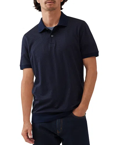 Rodd & Gunn Leeson Cotton Geo Sports Fit Polo Shirt In Midnight