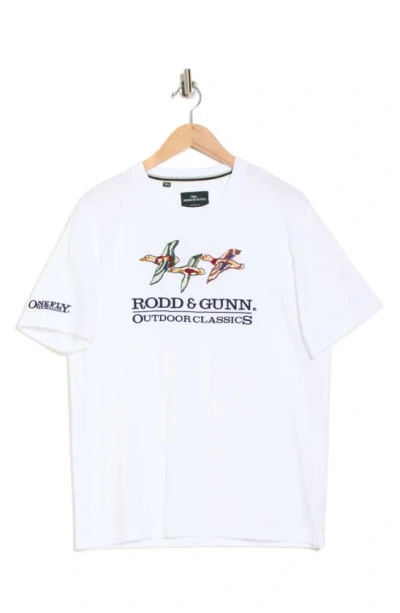 Rodd & Gunn Mallard Cotton Embroidered T-shirt In Snow