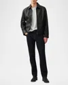 Rodd & Gunn Men's Haymarket Leather Jacket In Onyx