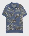 Rodd & Gunn Hindley Creek Palm Tree Jacquard Polo Sweater In Lake