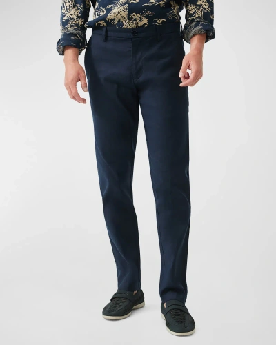 Rodd & Gunn Hurleyville Linen And Cotton Straight Fit Pants In Indigo