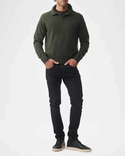 Rodd & Gunn Men's Kingswood Johnny-collar Polo Sweater In Thyme
