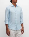 Rodd & Gunn Port Charles Stripe Linen Button-up Shirt In Marine