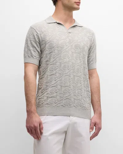 Rodd & Gunn Men's Millard Textured Logo Knit Polo Shirt In Fog