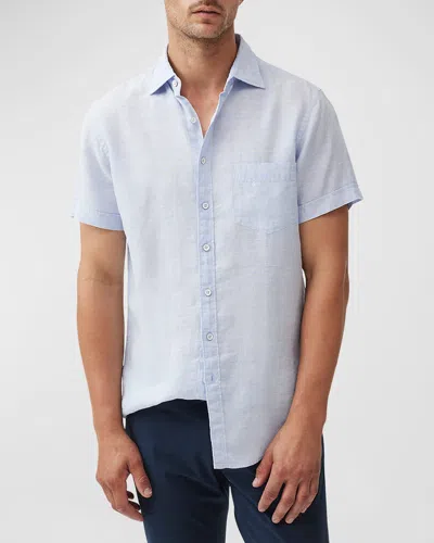 Rodd & Gunn Men's Palm Heights Linen Short-sleeve Shirt In Iris
