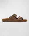 Rodd & Gunn Men's Raglan Leather Slide Sandals In Birch