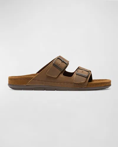 Rodd & Gunn Men's Raglan Leather Slide Sandals In Birch