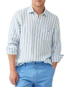 Rodd & Gunn Port Charles Stripe Linen Button-up Shirt In River