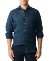 Rodd & Gunn North River Slim Fit Printed Linen Shirt In Midnight