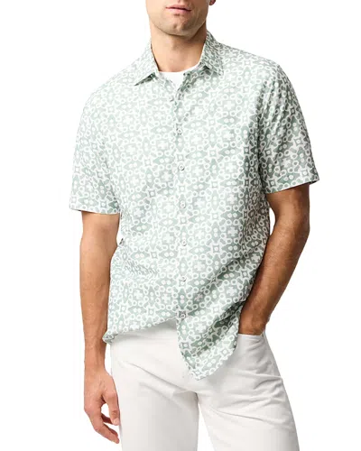 Rodd & Gunn Palliser Bay Regular Fit Short Sleeve Linen Shirt In Sage