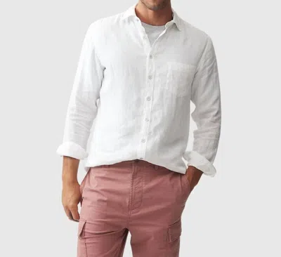 Rodd & Gunn Palm Beach Linen Short Sleeve Shirt In Snow In Coconut