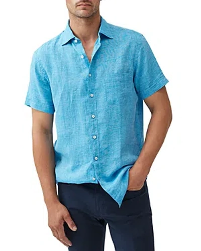 Rodd & Gunn Palm Beach Short Sleeve Slim Fit Shirt In Cobalt