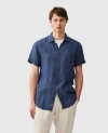Rodd & Gunn Palm Beach Sports Fit Short Sleeve Linen Button-up Shirt In Blue
