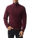 Rodd & Gunn Robbies Road Quarter Zip Sweater In Berry