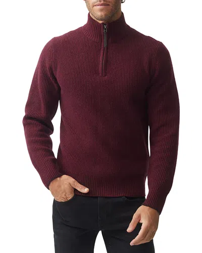 Rodd & Gunn Robbies Road Quarter Zip Sweater In Berry