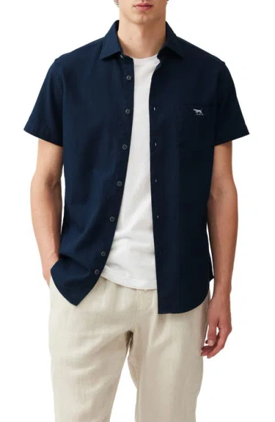 Rodd & Gunn Airtex Short Sleeve Slim Fit Shirt In Ink