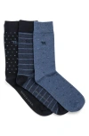 Rodd & Gunn Seacliff Dress Sock, Pack Of 3 In Blue Multi