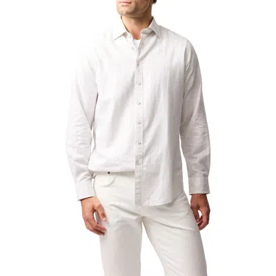 RODD & GUNN RODD & GUNN BATISTA HILL STRIPE LINEN & COTTON BUTTON-UP SHIRT