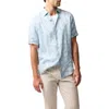 Rodd & Gunn Belleknowes Regular Fit Short Sleeve Linen Shirt In Mist