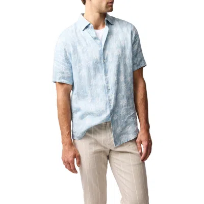 Rodd & Gunn Belleknowes Regular Fit Short Sleeve Linen Shirt In Mist